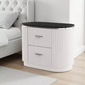 Royal Hampton Nightstand w 2 Drawers Black Stone Top