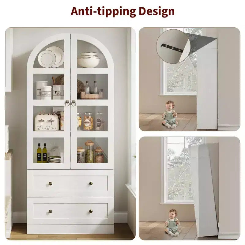 Armoire de cuisine avec garde-manger cintrée