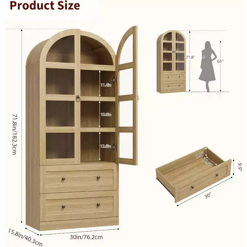 Armoire de cuisine avec garde-manger cintrée
