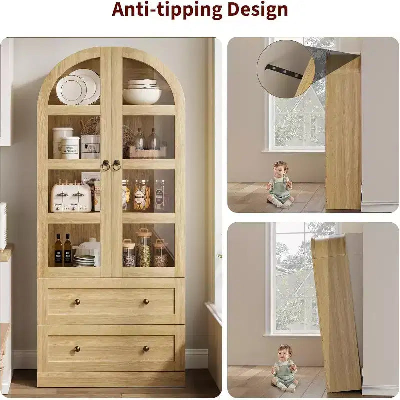 Armoire de cuisine avec garde-manger cintrée