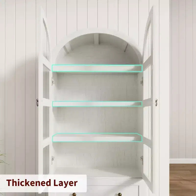 Armoire de cuisine avec garde-manger cintrée