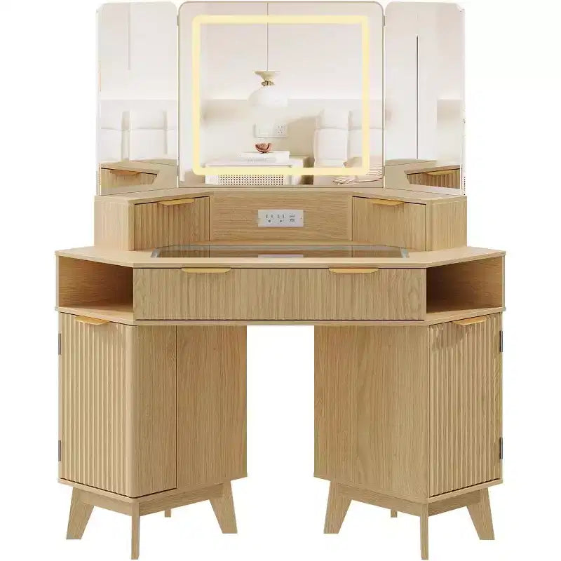 Coiffeuse cannelée