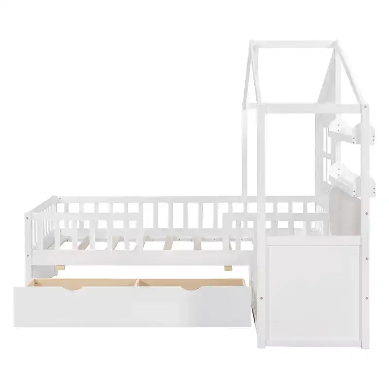 Lit cabane simple avec canapé Lit plateforme pour enfants