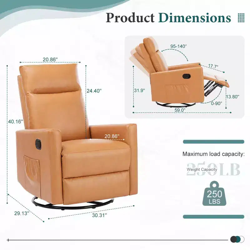 Fauteuil inclinable pivotant rembourré moderne Fauteuils d'appoint