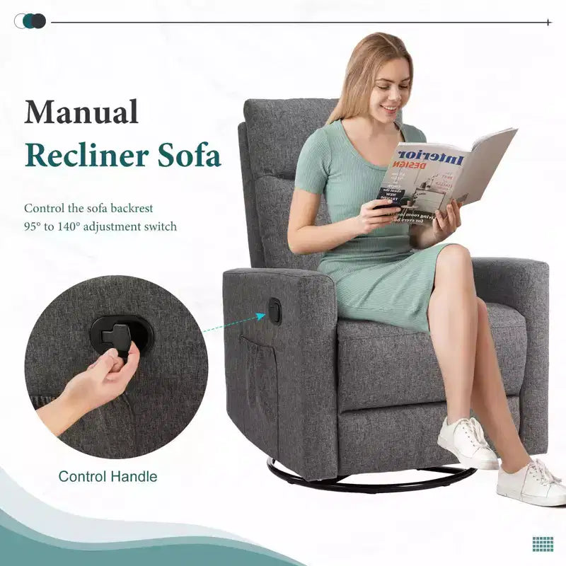 Fauteuil inclinable pivotant rembourré moderne Fauteuils d'appoint