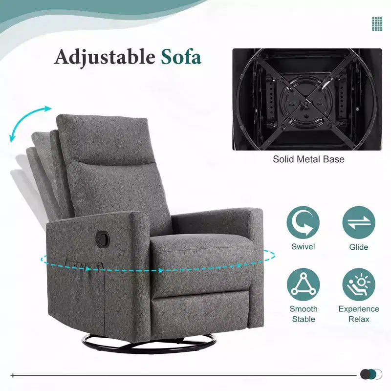 Fauteuil inclinable pivotant rembourré moderne Fauteuils d'appoint