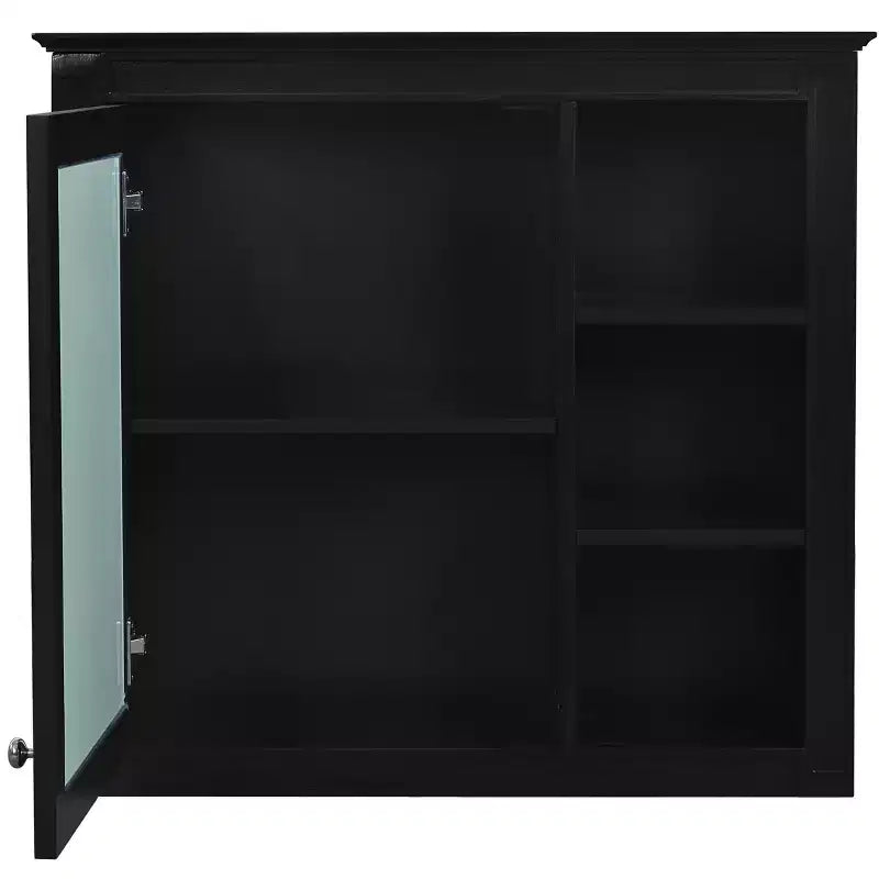 Armoire à pharmacie de salle de bain avec miroir et étagères ouvertes