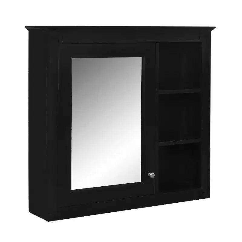Armoire à pharmacie de salle de bain avec miroir et étagères ouvertes