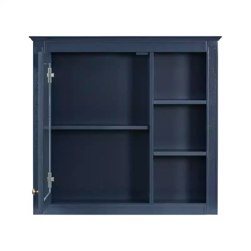 Armoire à pharmacie de salle de bain avec miroir et étagères ouvertes