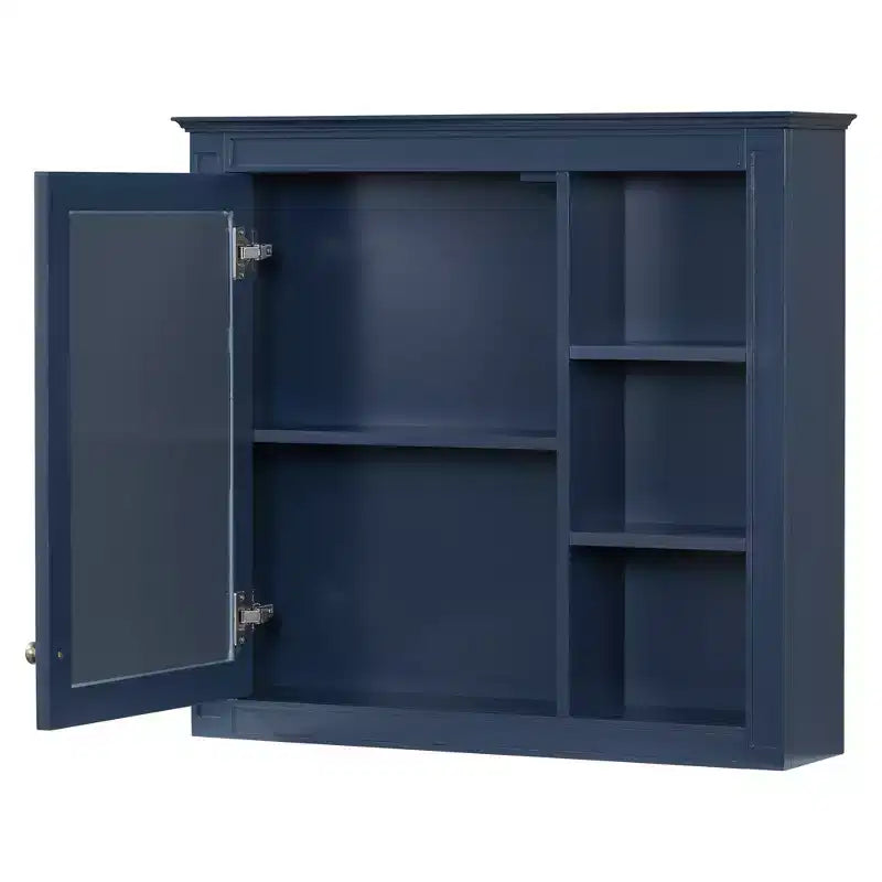 Armoire à pharmacie de salle de bain avec miroir et étagères ouvertes