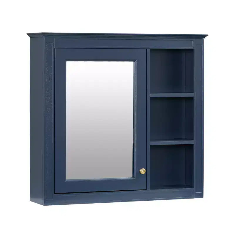 Armoire à pharmacie de salle de bain avec miroir et étagères ouvertes