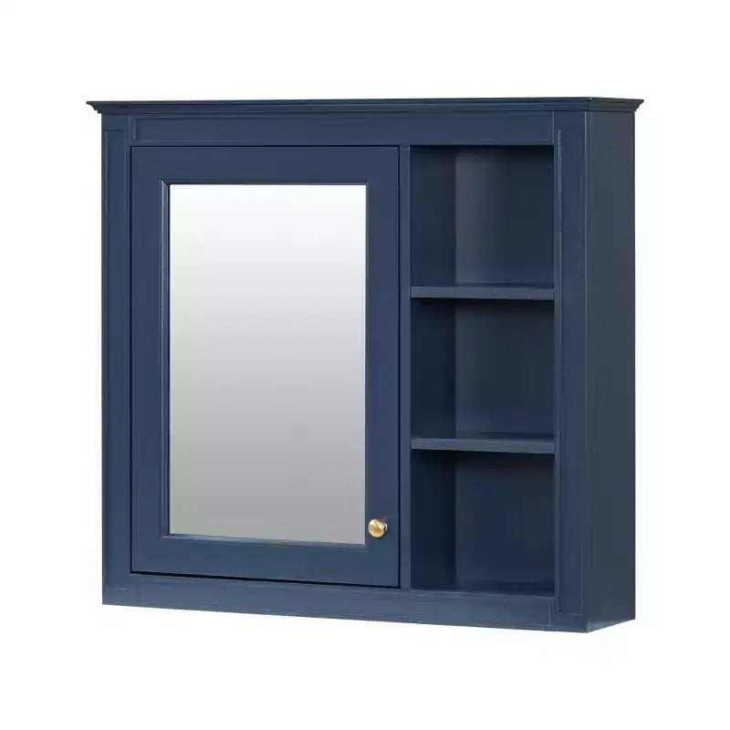 Armoire à pharmacie de salle de bain avec miroir et étagères ouvertes