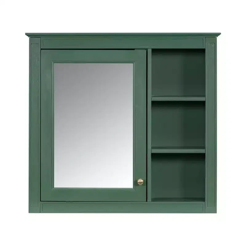 Armoire à pharmacie de salle de bain avec miroir et étagères ouvertes