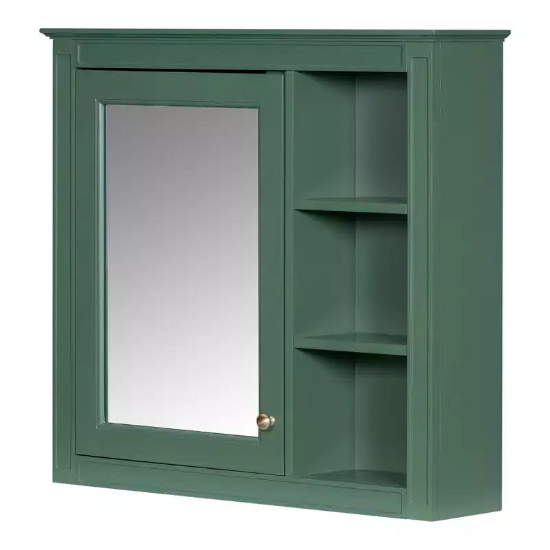 Armoire à pharmacie de salle de bain avec miroir et étagères ouvertes