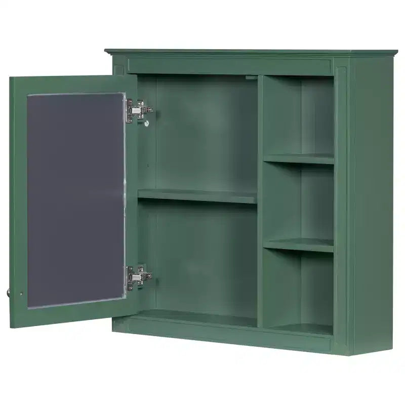 Armoire à pharmacie de salle de bain avec miroir et étagères ouvertes