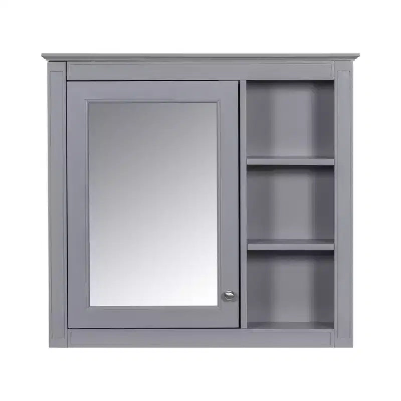 Armoire à pharmacie de salle de bain avec miroir et étagères ouvertes