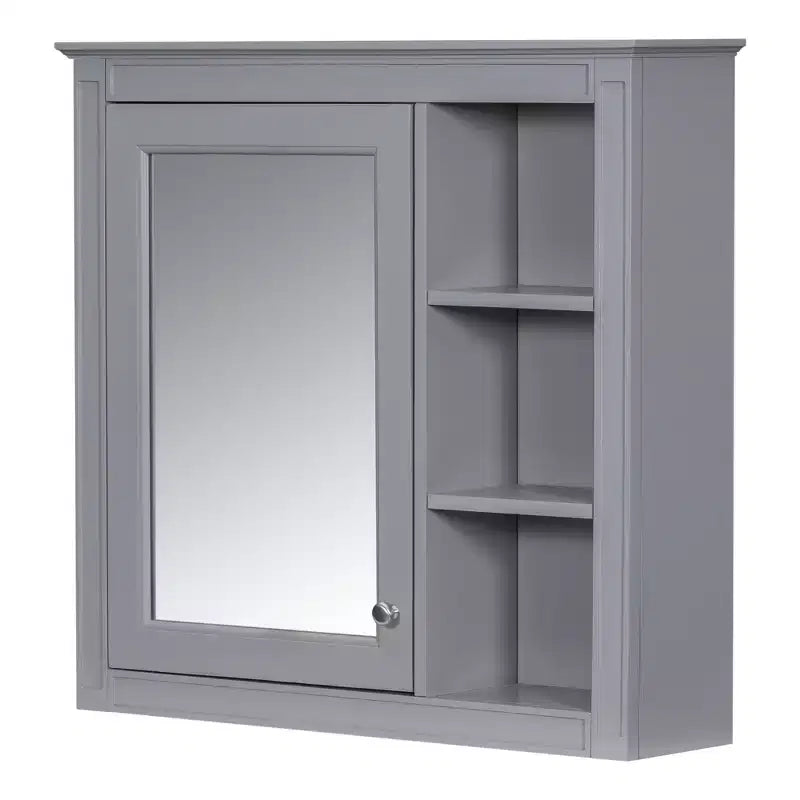 Armoire à pharmacie de salle de bain avec miroir et étagères ouvertes