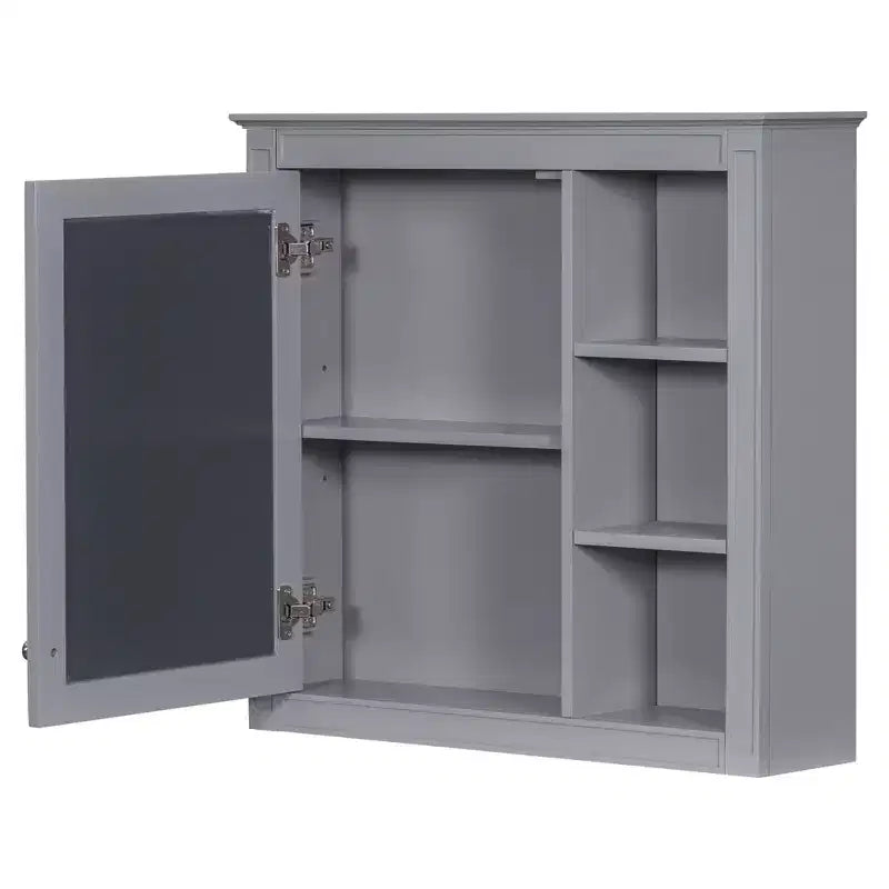 Armoire à pharmacie de salle de bain avec miroir et étagères ouvertes
