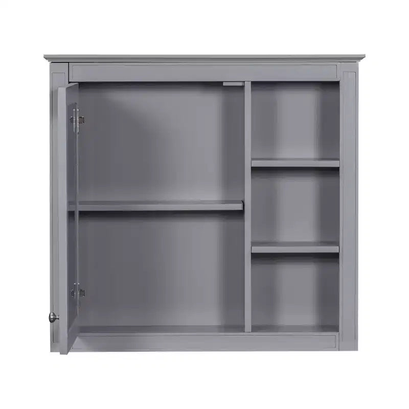 Armoire à pharmacie de salle de bain avec miroir et étagères ouvertes