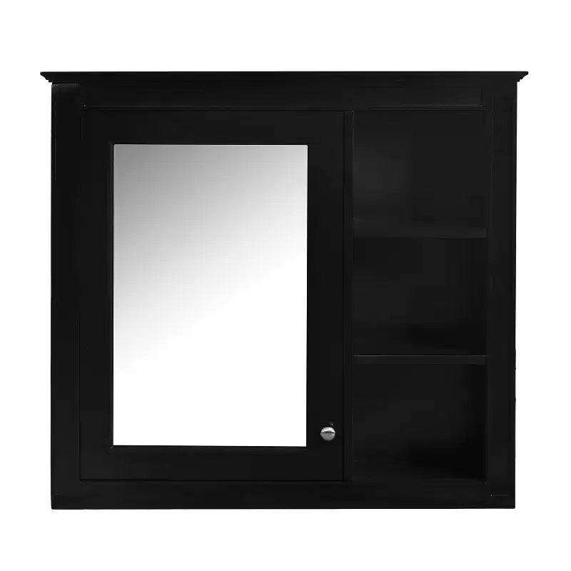 Armoire à pharmacie de salle de bain avec miroir et étagères ouvertes