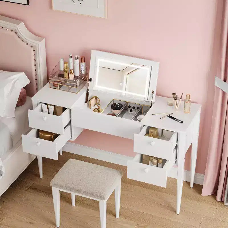 Coiffeuse avec Lumières et Tabouret Coiffeuse