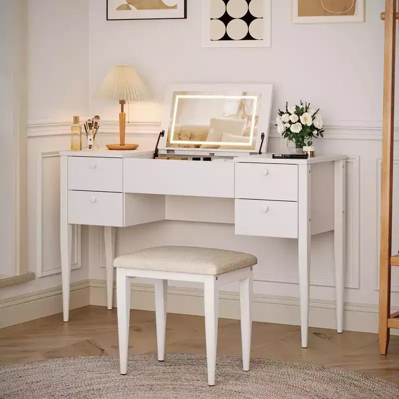 Coiffeuse avec Lumières et Tabouret Coiffeuse