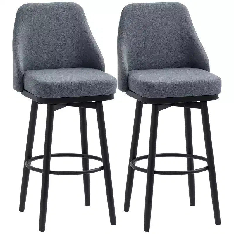 Modern Bar Stools Set of 2 Swivel Kitchen Chairs