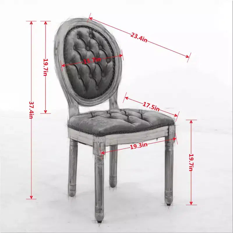 Chaises de salle à manger capitonnées de style français