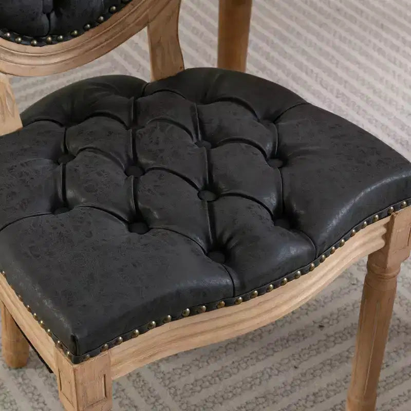 Chaises de salle à manger capitonnées de style français