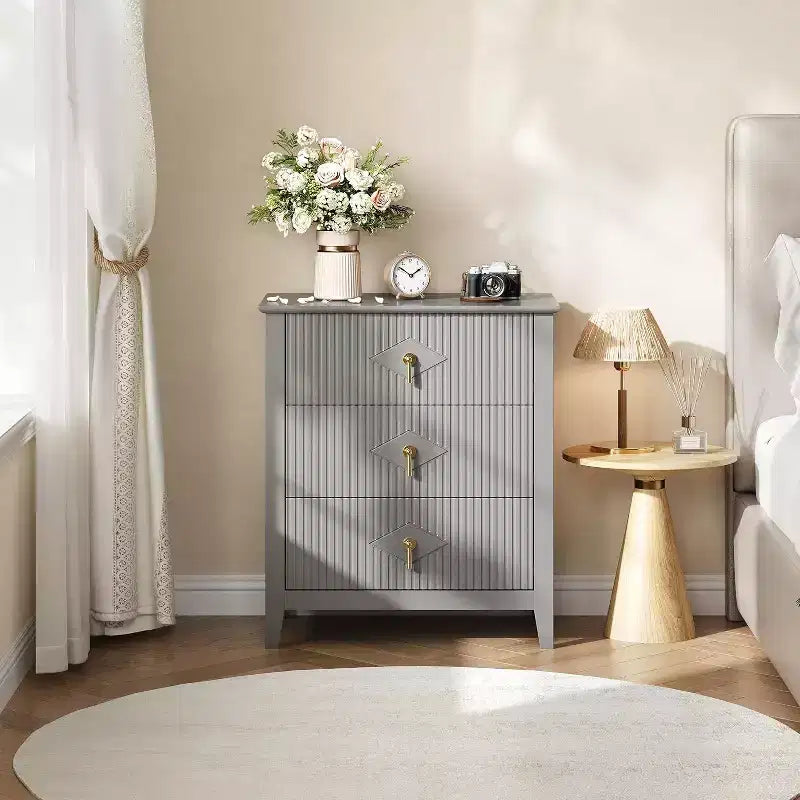 Commode cannelée de tiroirs, meuble de rangement moderne