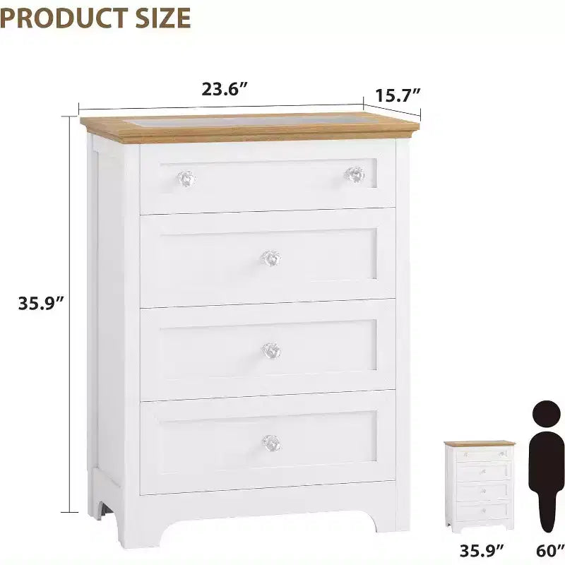 Commode de chevet à tiroirs avec plateau en verre Commode moderne