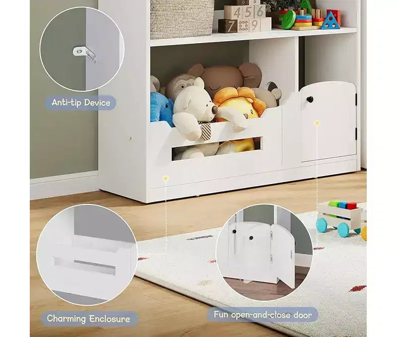 Étagère à Livres et Organisateur de Rangement pour Jouets pour Enfants