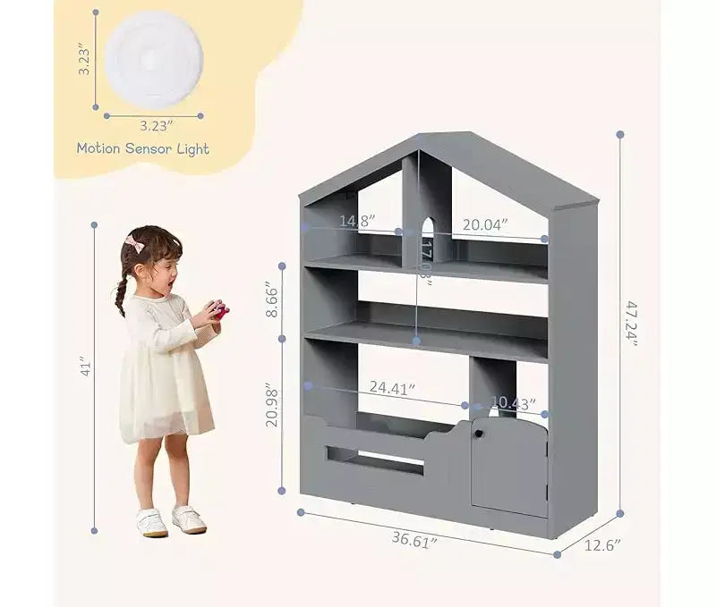 Étagère à Livres et Organisateur de Rangement pour Jouets pour Enfants
