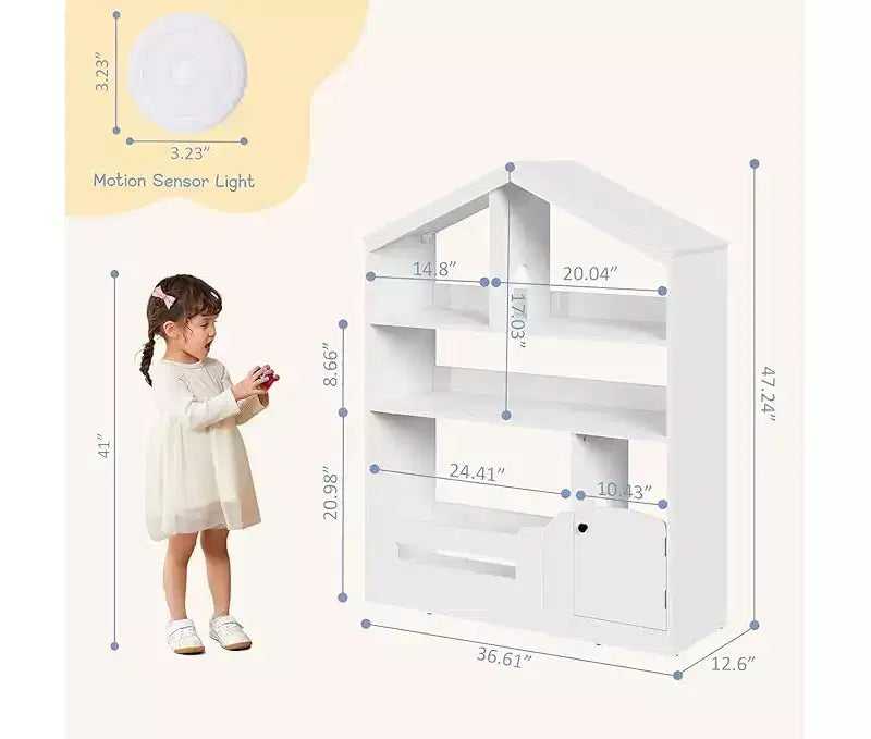 Étagère à Livres et Organisateur de Rangement pour Jouets pour Enfants