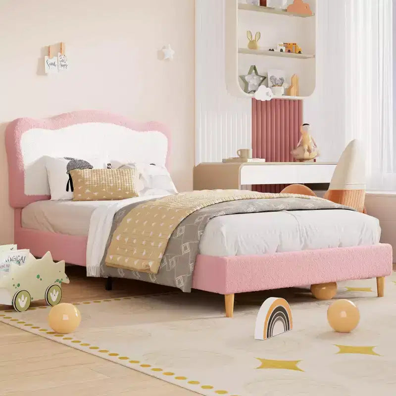 Tête de lit mignonne en velours pour lit simple