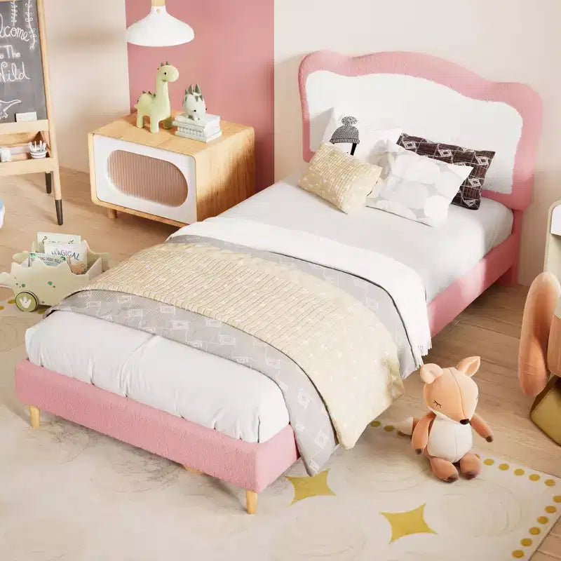 Tête de lit mignonne en velours pour lit simple