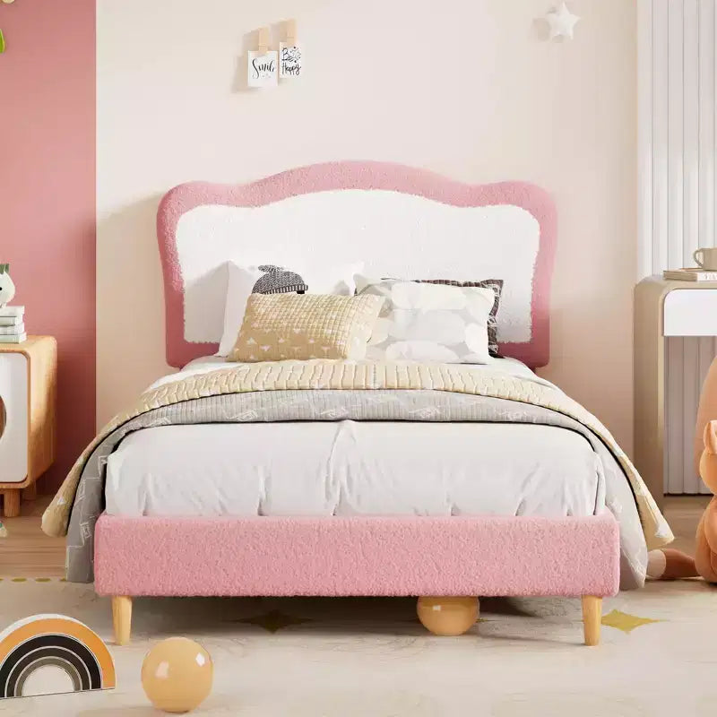Tête de lit mignonne en velours pour lit simple