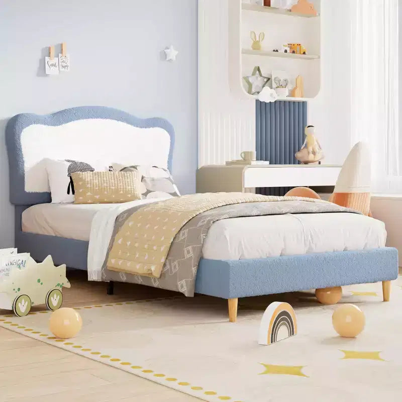 Tête de lit mignonne en velours pour lit simple