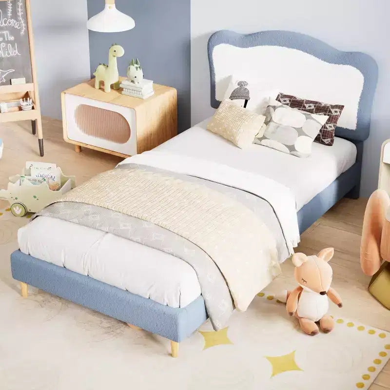 Tête de lit mignonne en velours pour lit simple