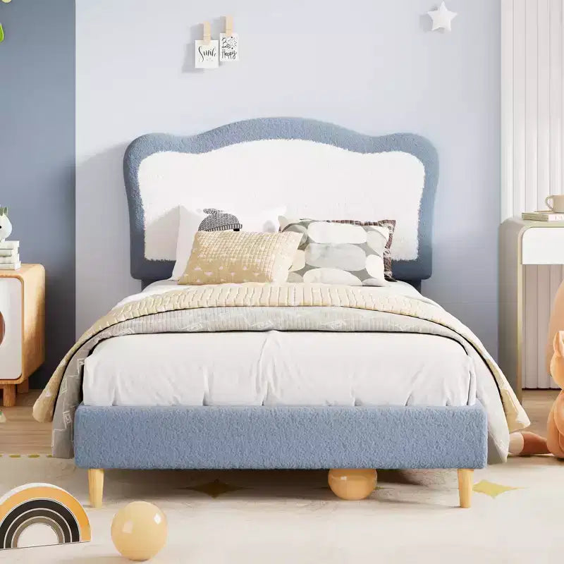 Tête de lit mignonne en velours pour lit simple