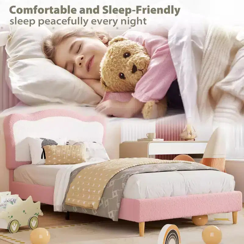 Tête de lit mignonne en velours pour lit simple