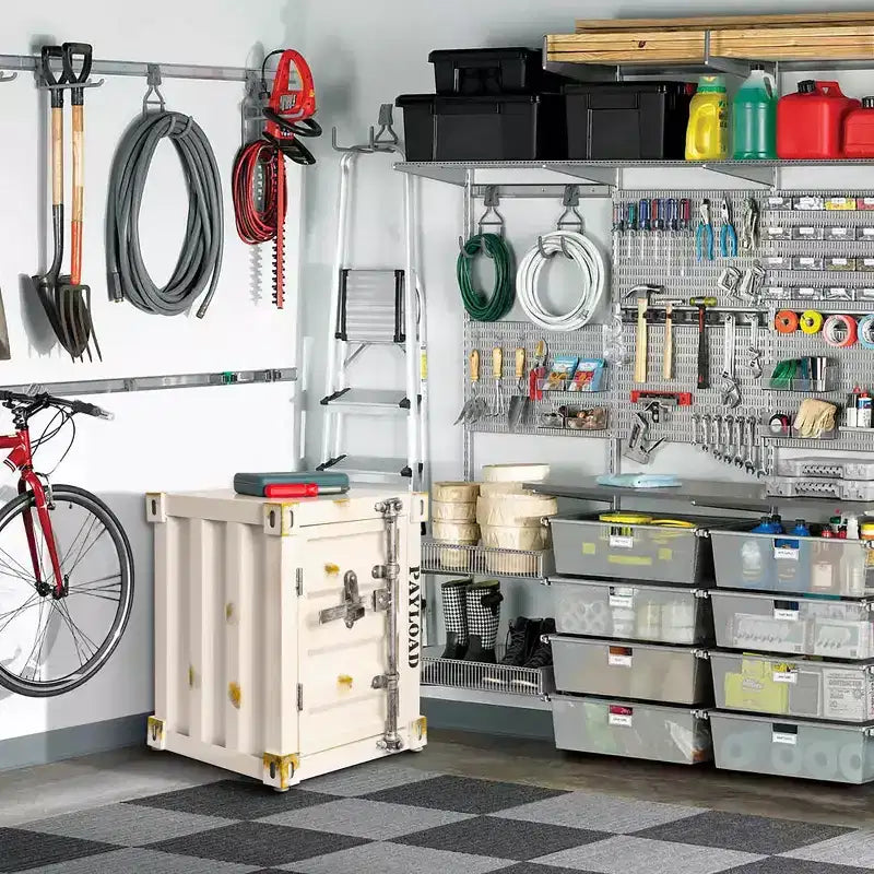 Table d'appoint de rangement de style industriel