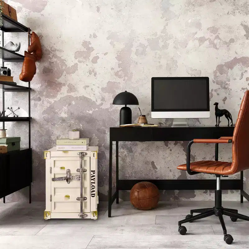 Table d'appoint de rangement de style industriel