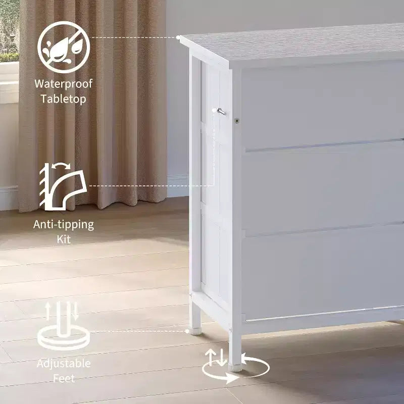 Commode TV longue à tiroirs