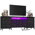 Acekool 13-Drawer Long TV Stand Dresser with Power Outlet Wide Entertainment Center Storage Organizer for Bedroom Living Room Entryway