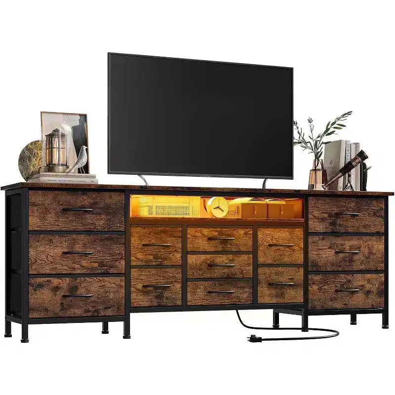 Commode TV longue à tiroirs