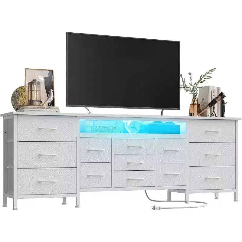 Commode TV longue à tiroirs
