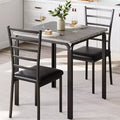 Dining Table Set for 2 W/Footrest & Backrest Bar Table Set with 3 Upholstered Chairs Bar Table and Chairs Set