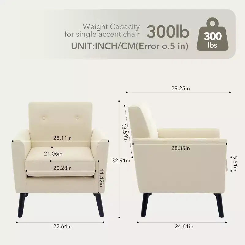 Fauteuil moderne en tissu de lin