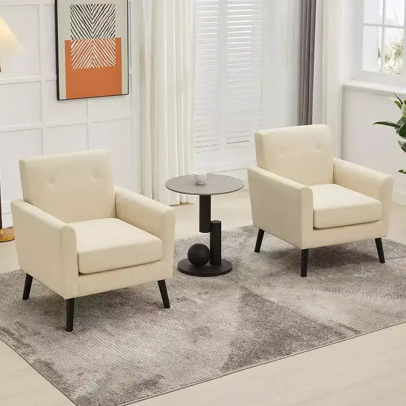 Fauteuil moderne en tissu de lin
